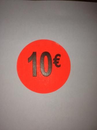 Etiquette 10€ Ø 40. Les 1000