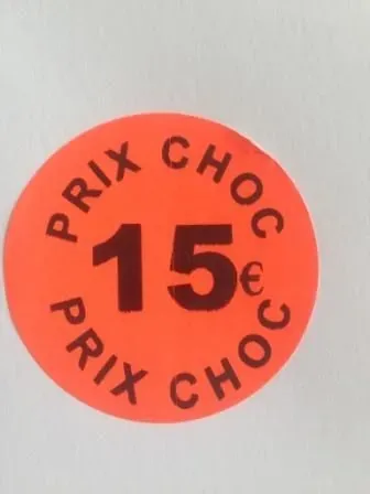 Etiquette 15€ Ø 40; Les 1000