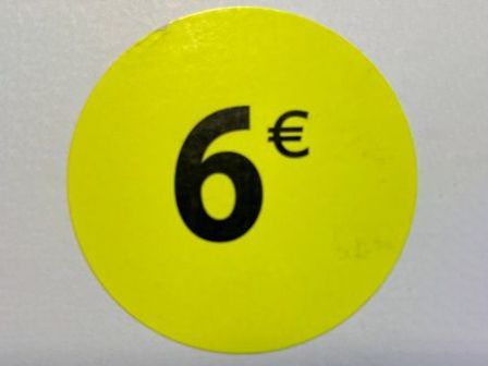 Etiquette 6€ Ø 36. Les 1000