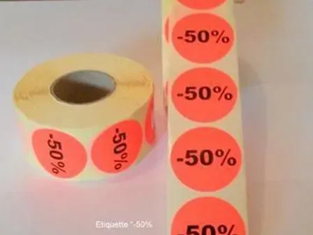 Etiquette -50% .Ø 40.. Les 1000
