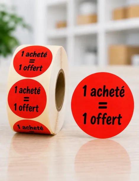 Etiquette 1 Acheté = 1 Offert. Les 1000