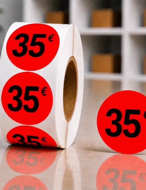 Etiquette rouge 35€ Ø 40. Les 1000