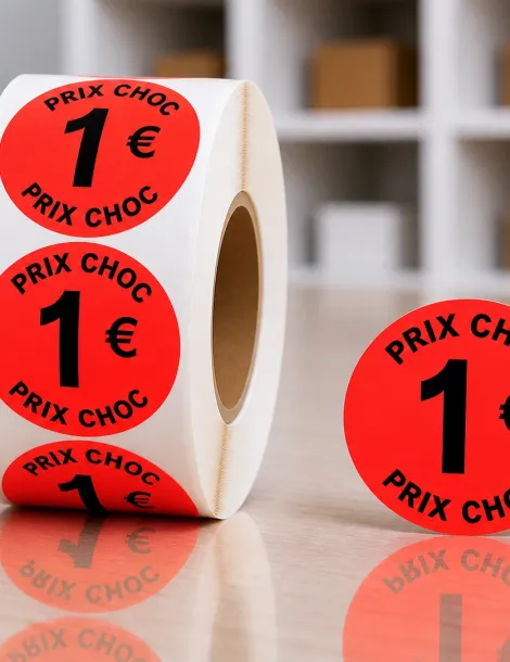 Etiquette 1€ Ø 40. Les 1000