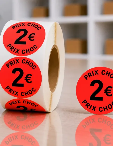 Etiquette 2€ Ø 40. Les 1000
