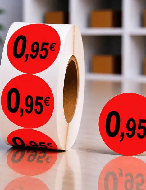 Etiquette 0,95€ Ø 40. Les 1000