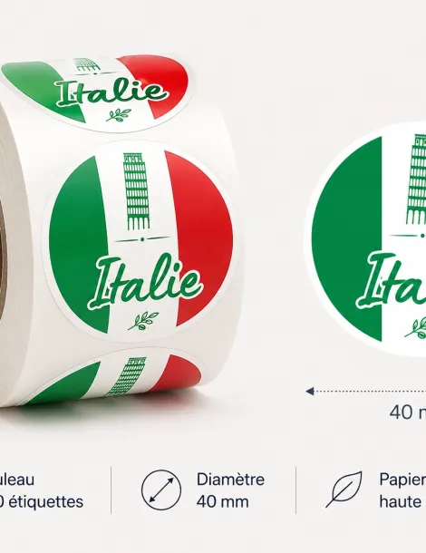 ÉTIQUETTE SPÉCIALE ITALIE - Ø 40 - les 500