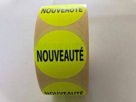 Etiquette Nouveauté Ø 40. Les 1000