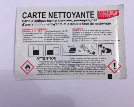 CARTE NETTOYANTE TETE THERMIQUE. Lot de 50