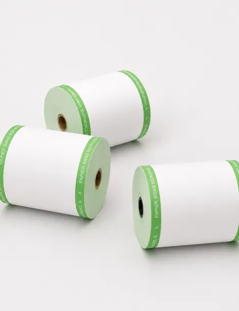 80x70x12 thermique liseret vert. 10 bobines; Sans bisphénol A